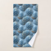 Mattiert-Blaue Pinecones Badhandtuch Set (Handtuch)