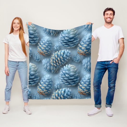 Mattiert-Blaue Pinecones Fleecedecke (Beispiel)