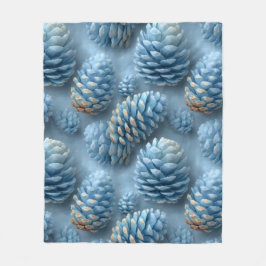 Mattiert-Blaue Pinecones Fleecedecke