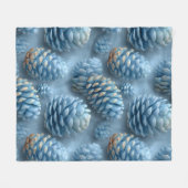 Mattiert-Blaue Pinecones Fleecedecke (Vorderseite (Horizontal))