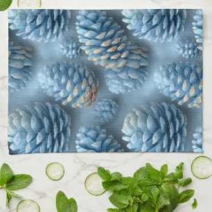 Mattiert-Blaue Pinecones Geschirrtuch