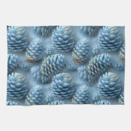 Mattiert-Blaue Pinecones Geschirrtuch