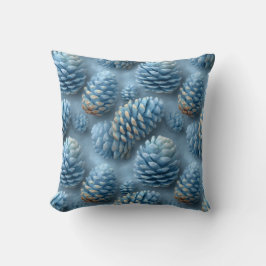 Mattiert-Blaue Pinecones Kissen