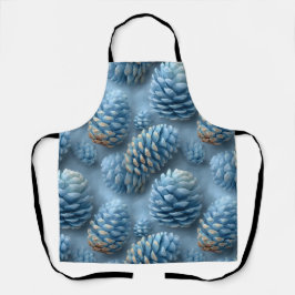 Mattiert-Blaue Pinecones Schürze