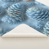 Mattiert-Blaue Pinecones Sherpadecke (3/4)