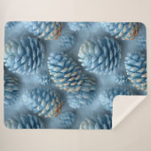 Mattiert-Blaue Pinecones Sherpadecke (Vorderseite (Horizontal))