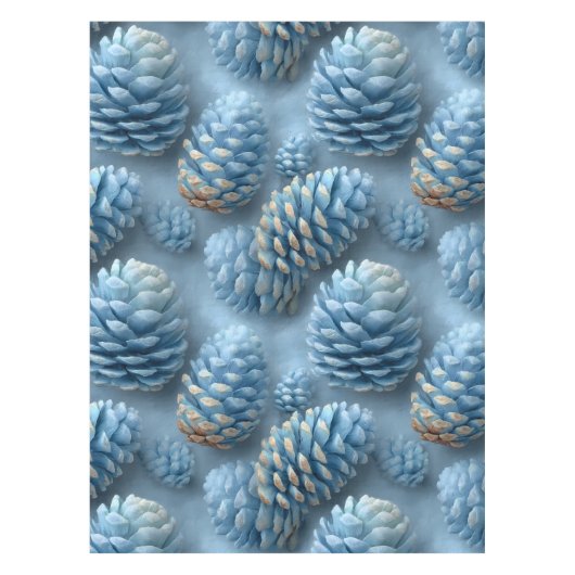 Mattiert-Blaue Pinecones Tischdecke (Vorderseite)