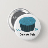Mattiert Blue Cupcake - Cupcake Sale Button (Vorne & Hinten)