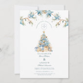 Mattiert Blue Star Hochzeit Einladung (Vorderseite)