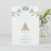 Mattiert Blue Star Hochzeit Save The Date (Stehend Vorderseite)