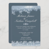 Mattiert Blue Winter Wedding Custom Einladung (Vorne/Hinten)