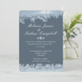 Mattiert Blue Winter Wedding Custom Einladung (Stehend Vorderseite)