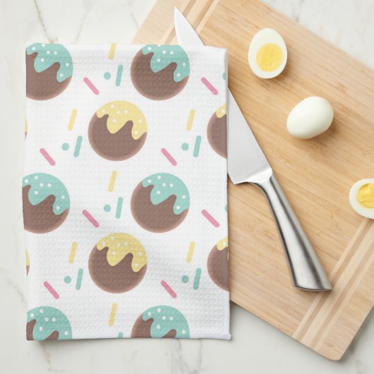 Mattiert Cake Pop Doughnut Sprinkles Sweet Feinsch Geschirrtuch (Viertel Falte)