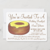 Mattiert Croissant Donut Doughnut Frühstück Brunch Einladung (Vorderseite)