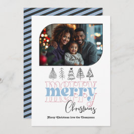 Mattiert Dawn Modern Retro Doodle Foto Feiertagskarte