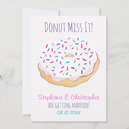 Mattiert Donut Miss It Hochzeit Save The Date (Vorderseite)