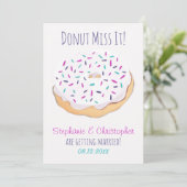Mattiert Donut Miss It Hochzeit Save The Date (Stehend Vorderseite)