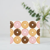 Mattiert Donut Pattern Postkarte (Stehend Vorderseite)