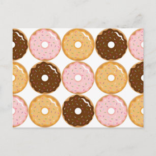 Mattiert Donut Pattern Postkarte