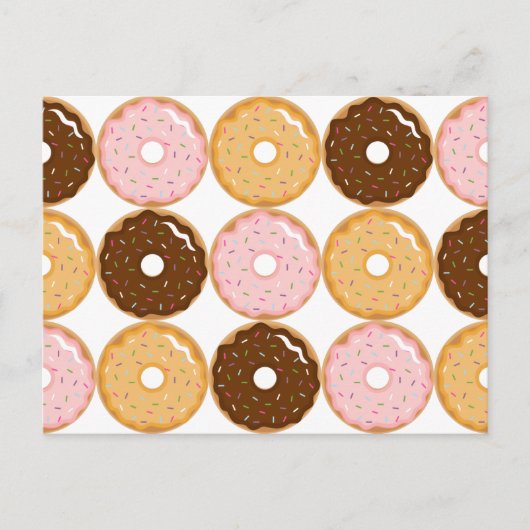 Mattiert Donut Pattern Postkarte (Vorderseite)