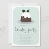 Mattiert Fruitcake Holly Mint & Green Holiday Part Einladung (Vorderseite)