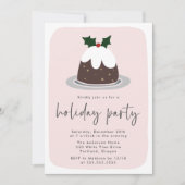 Mattiert Fruitcake Holly Pink & Red Holiday Party Einladung (Vorderseite)