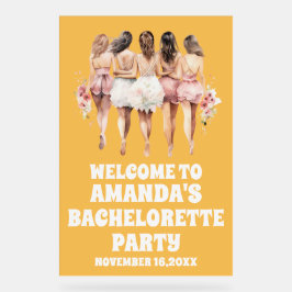 Mattiert-gelbes Akrylbachelorett Begrüßungszeichen Acrylschild