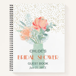 Mattiert Glass Mason Jar Brautparty Gästebuch Notizblock