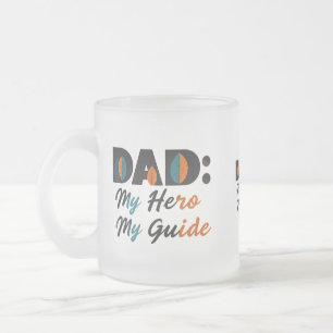 Mattiert Glass Tasse 10 oz - "Vater: Mein Held, me