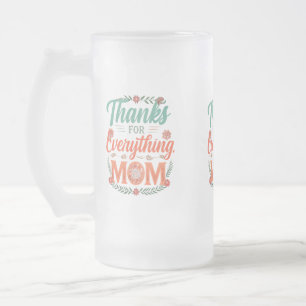 Mattiert Glass Tasse 16 oz - "Danke für alles,