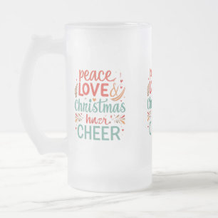 Mattiert Glass Tasse 16 oz - Ruhe, Liebe & Weihnac