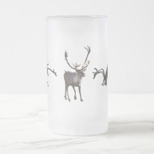 Mattiert Glass Tasse w/caribou