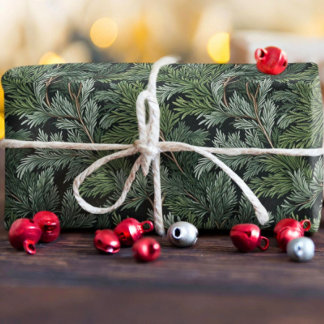 Mattiert-Grüne Twigs Geschenkpapier