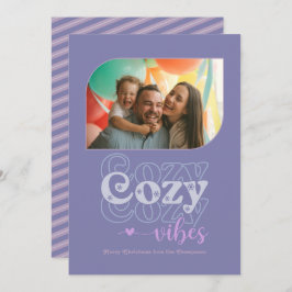 Mattiert Lavender Cosy Vibes Nur Weihnachts-Foto Feiertagskarte