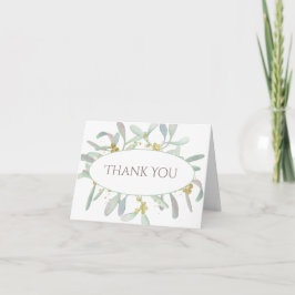 Mattiert Mistletoe Winter Wedding Dankeskarte