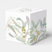 Mattiert Mistletoe Winter Wedding Geschenkschachtel (Rückseite)