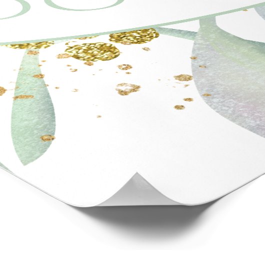 Mattiert Mistletoe Winter Wedding Poster (Ecke)