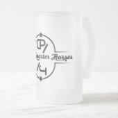 Mattiert mit schwarzem Logo Mattglas Bierglas (VorderseiteRechts)