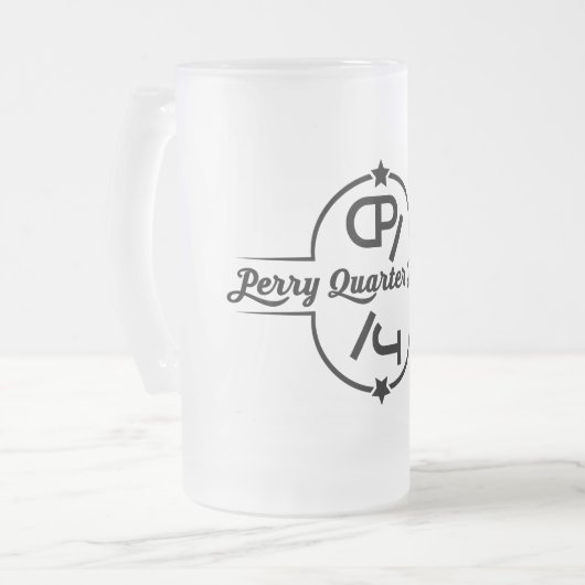 Mattiert mit schwarzem Logo Mattglas Bierglas (Vorderseite Links)