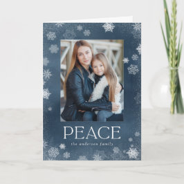 Mattiert Peace Navy Wasserfarbenfotokarte Feiertagskarte