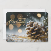 Mattiert Pinecone Weihnachten Glitzer Bokeh (Vorderseite)