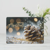 Mattiert Pinecone Weihnachten Glitzer Bokeh (Stehend Vorderseite)