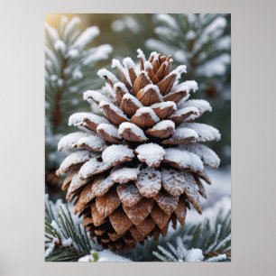 Mattiert Pinecone Winter Wonderland Landschaft Poster