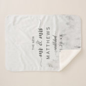 Mattiert Pines Rustic The New Mr & Mrs Newlyweds Sherpadecke (Vorderseite (Horizontal))