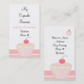 Mattiert Pink Cupcake Visitenkarte (Vorne/Hinten)