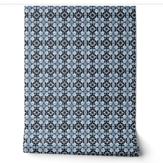 Mattiert Regal Bloom Mini - Blau, Weiß, Schwarz Tapete