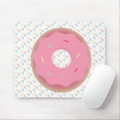 Mattiert rosa 3D-Donut sprinkieren Mousepad (Mit Mouse)