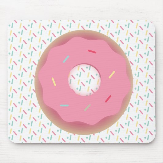 Mattiert rosa 3D-Donut sprinkieren Mousepad (Vorne)