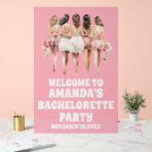 Mattiert-rosa Akrylbachelorette Begrüßungszeichen Acrylschild (Hochzeit)