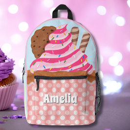 Mattiert Schokolade Pink Personalisiert Bedruckter Rucksack